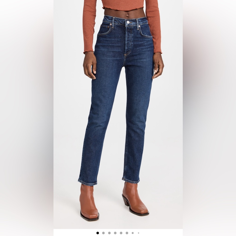 Agolde Women's Straight Leg Jeans in Dark Blue